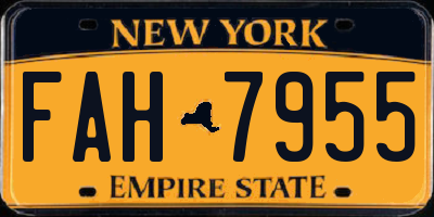 NY license plate FAH7955