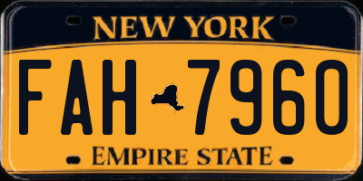 NY license plate FAH7960