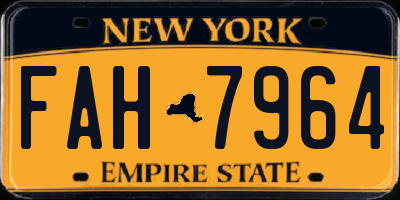 NY license plate FAH7964