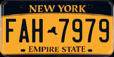 NY license plate FAH7979