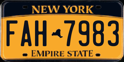 NY license plate FAH7983