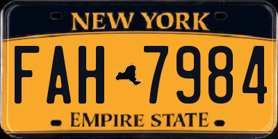 NY license plate FAH7984