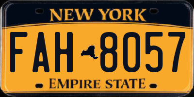 NY license plate FAH8057