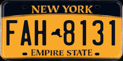 NY license plate FAH8131