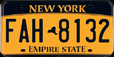 NY license plate FAH8132