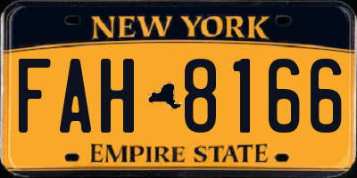 NY license plate FAH8166
