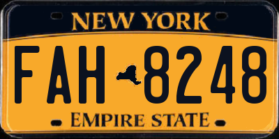 NY license plate FAH8248