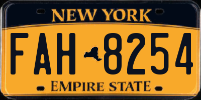 NY license plate FAH8254