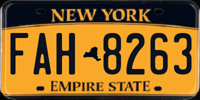 NY license plate FAH8263