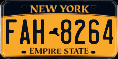 NY license plate FAH8264