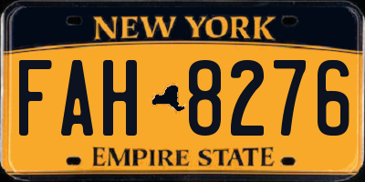 NY license plate FAH8276