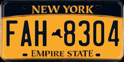 NY license plate FAH8304