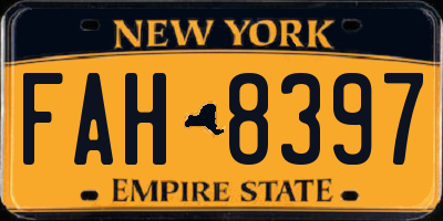NY license plate FAH8397