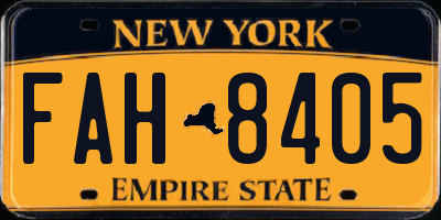 NY license plate FAH8405