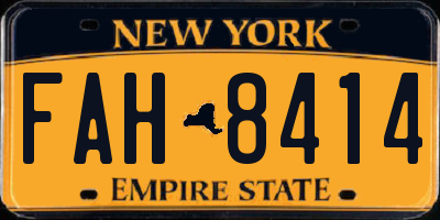 NY license plate FAH8414