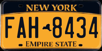 NY license plate FAH8434