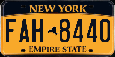 NY license plate FAH8440