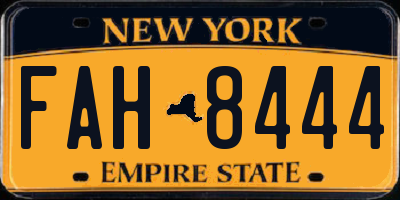 NY license plate FAH8444