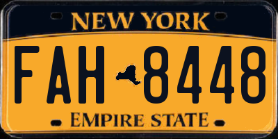 NY license plate FAH8448