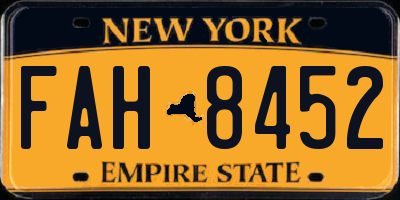 NY license plate FAH8452