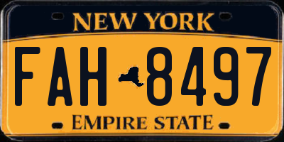 NY license plate FAH8497