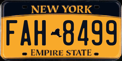 NY license plate FAH8499