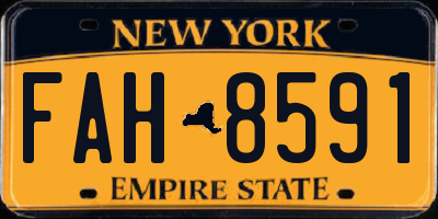 NY license plate FAH8591