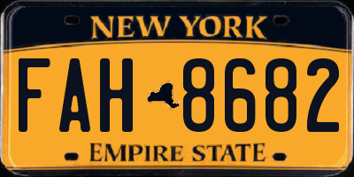 NY license plate FAH8682