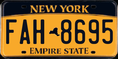 NY license plate FAH8695