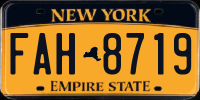 NY license plate FAH8719