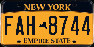NY license plate FAH8744