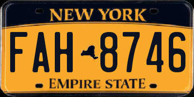 NY license plate FAH8746
