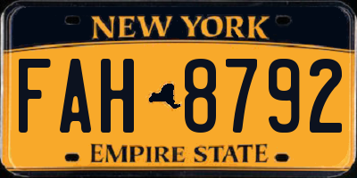 NY license plate FAH8792