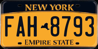 NY license plate FAH8793