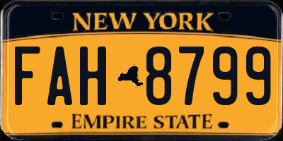 NY license plate FAH8799