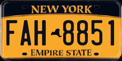 NY license plate FAH8851