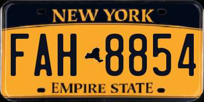 NY license plate FAH8854