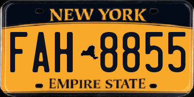 NY license plate FAH8855