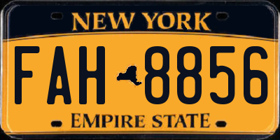 NY license plate FAH8856