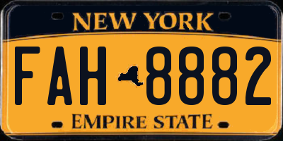 NY license plate FAH8882