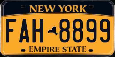 NY license plate FAH8899