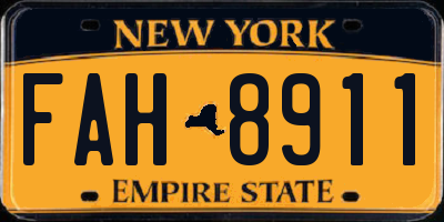 NY license plate FAH8911