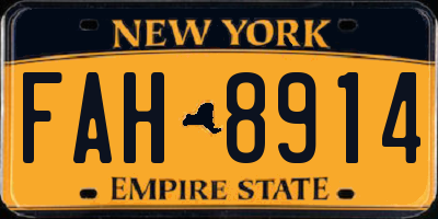 NY license plate FAH8914