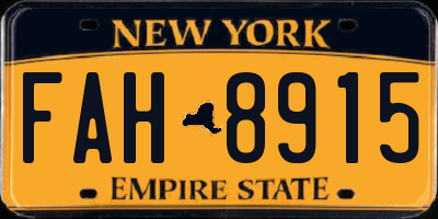NY license plate FAH8915