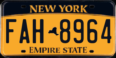 NY license plate FAH8964
