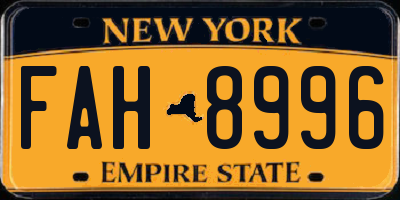 NY license plate FAH8996