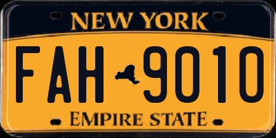 NY license plate FAH9010