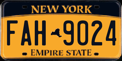 NY license plate FAH9024