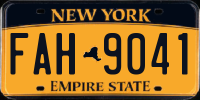 NY license plate FAH9041