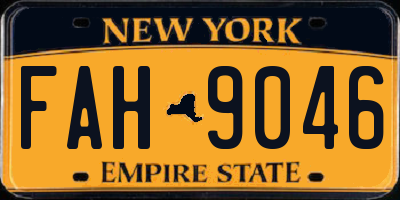 NY license plate FAH9046